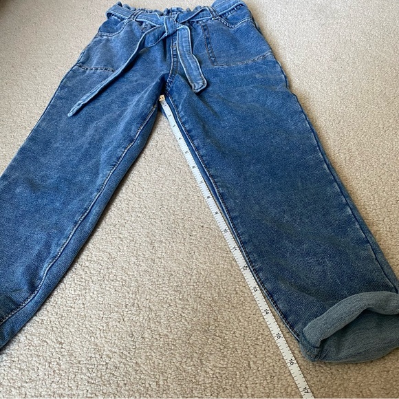 3 for$19 or 4 for $25 Girl's Paper Bag Waist Mom Jeans Acid Wash Size 6 EUD - Picture 4 of 10